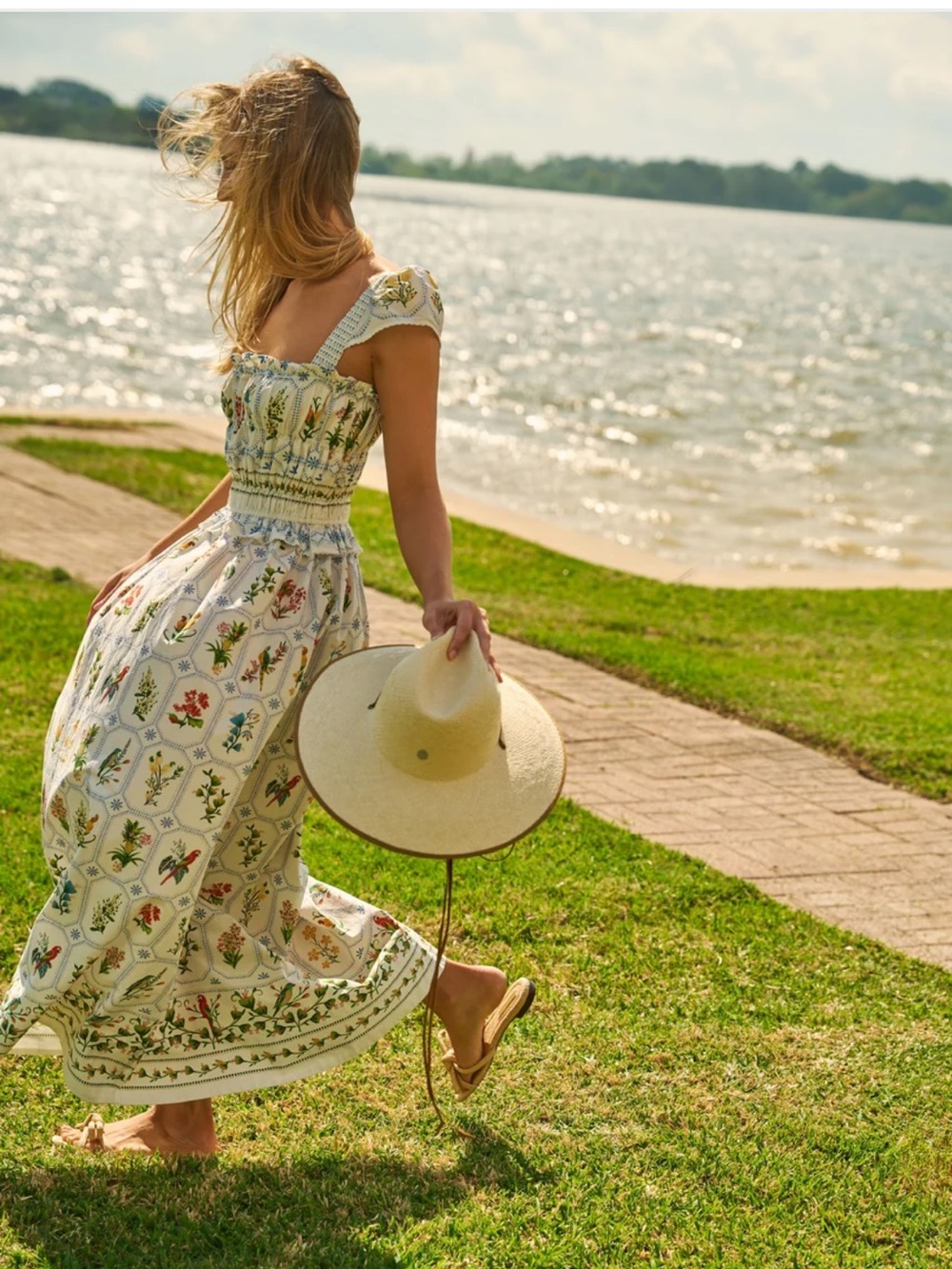 Off-White Tropical Porcelain Maxi Dress